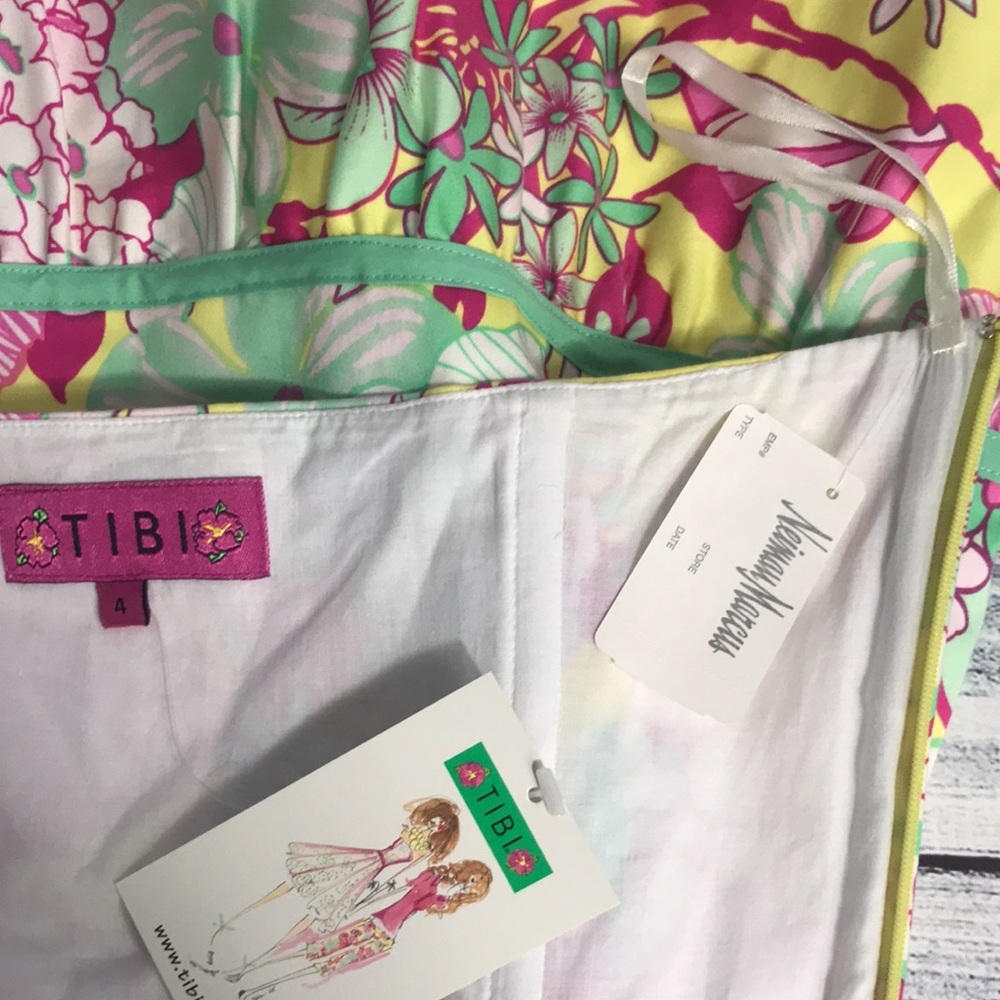 NWT-TIBI-Strapless Floral Dress - Picture 10 of 12
